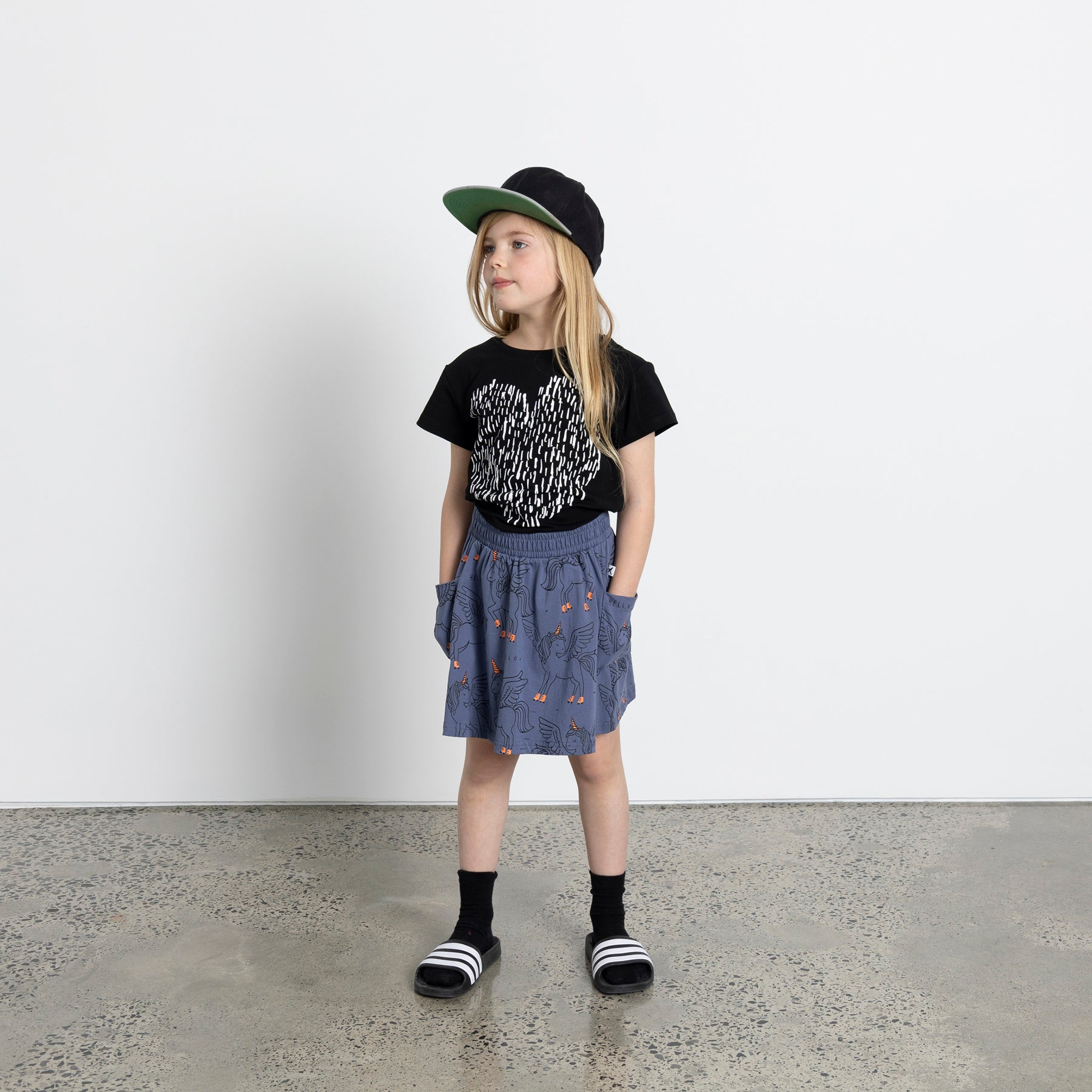 Minti Dash Heart Tee - Soft Cotton Women's T-Shirt in Black | Casual Everyday Wear & Street Style Outfits