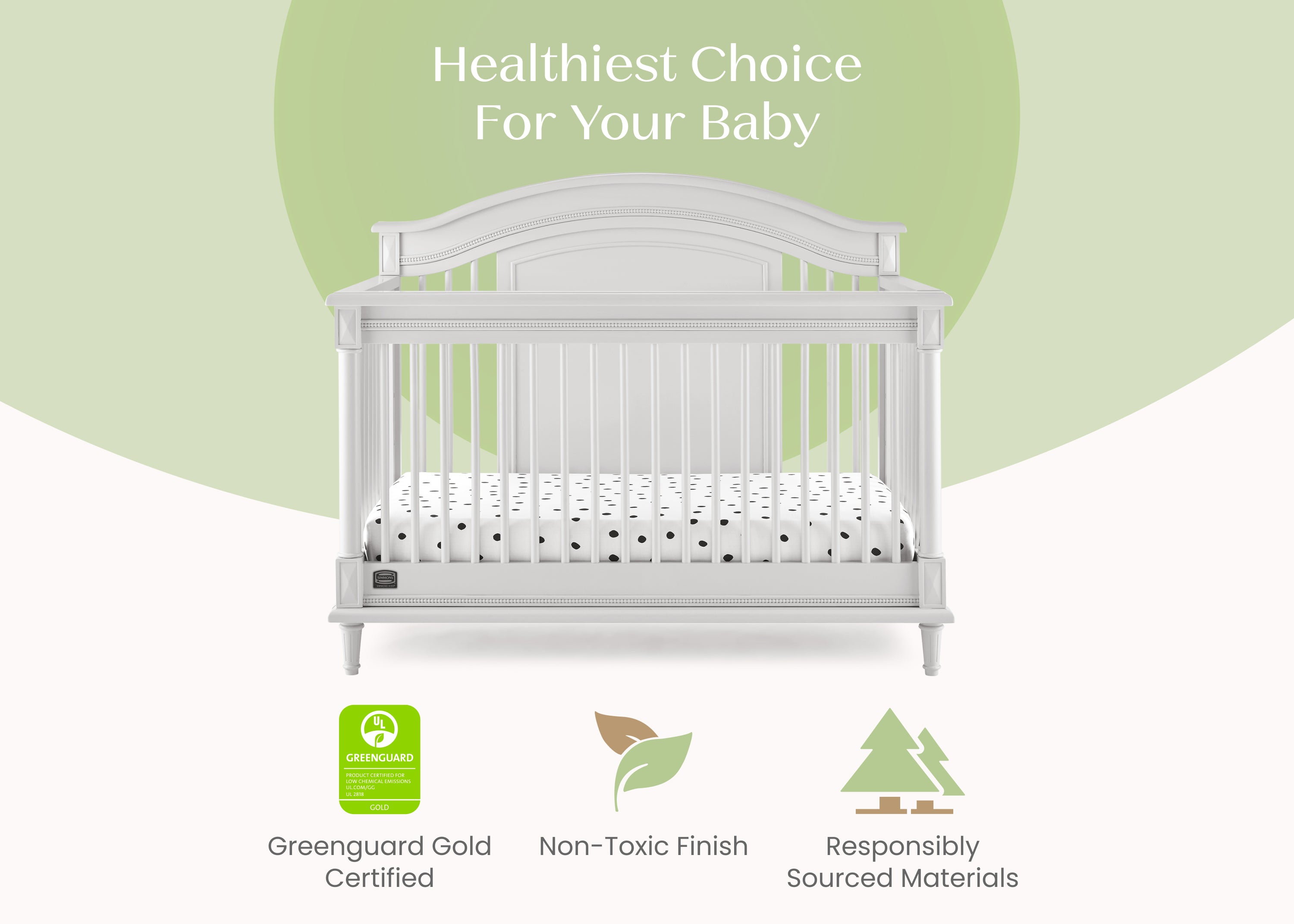Juliette 6-in-1 Convertible Crib - Baby Crib to Toddler Bed, Daybed & Full Size Bed - Safe Nursery Furniture for Boys & Girls - Perfect for Newborns, Infants & Growing Kids
