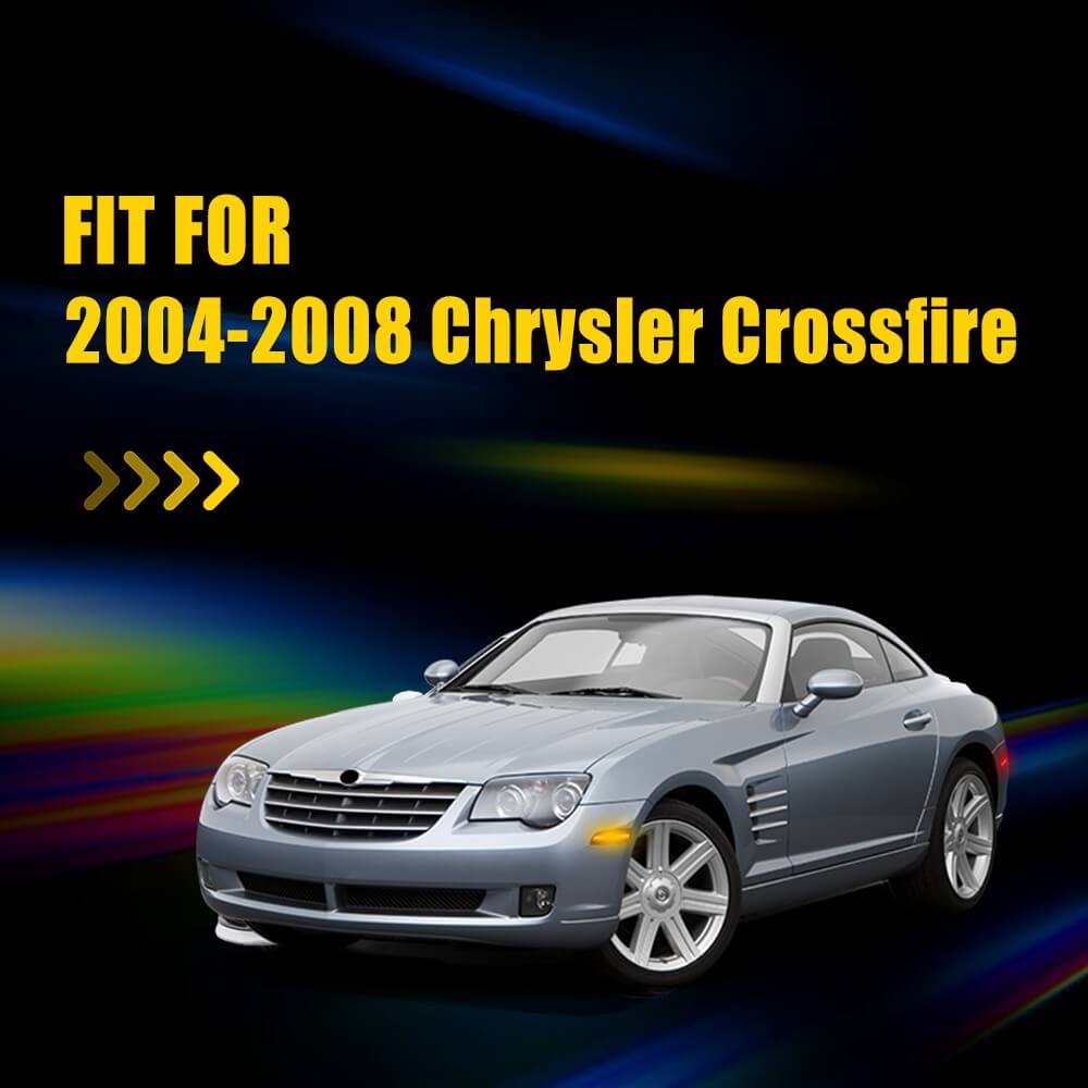 LED Side Marker Lights for 2004-2008 Chrysler Crossfire - Amber Front & Rear Turn Signal Lights - Perfect for Night Driving & Enhanced Vehicle Safety