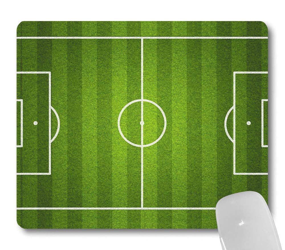 Football Field Design Mouse Pad - Non-Slip Gaming & Office Desk Mousepad with Soccer Field Pattern - Perfect for PC, Laptop, Work & Gaming Setup