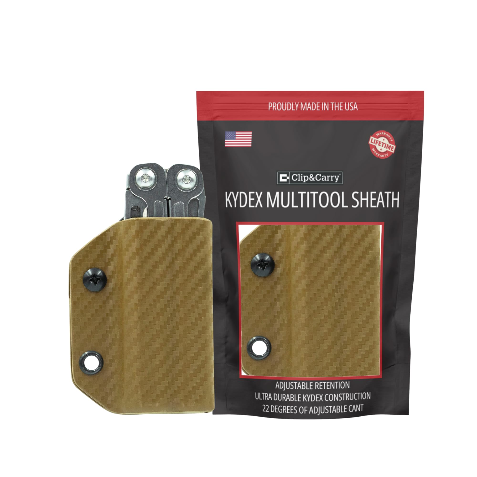 Kydex Multitool Sheath for Leatherman Wingman, Sidekick, REBAR & REV | EDC Tool Holder & Holster Cover | Made in USA (Tool Not Included) | Perfect for Camping, Hiking & Everyday Carry