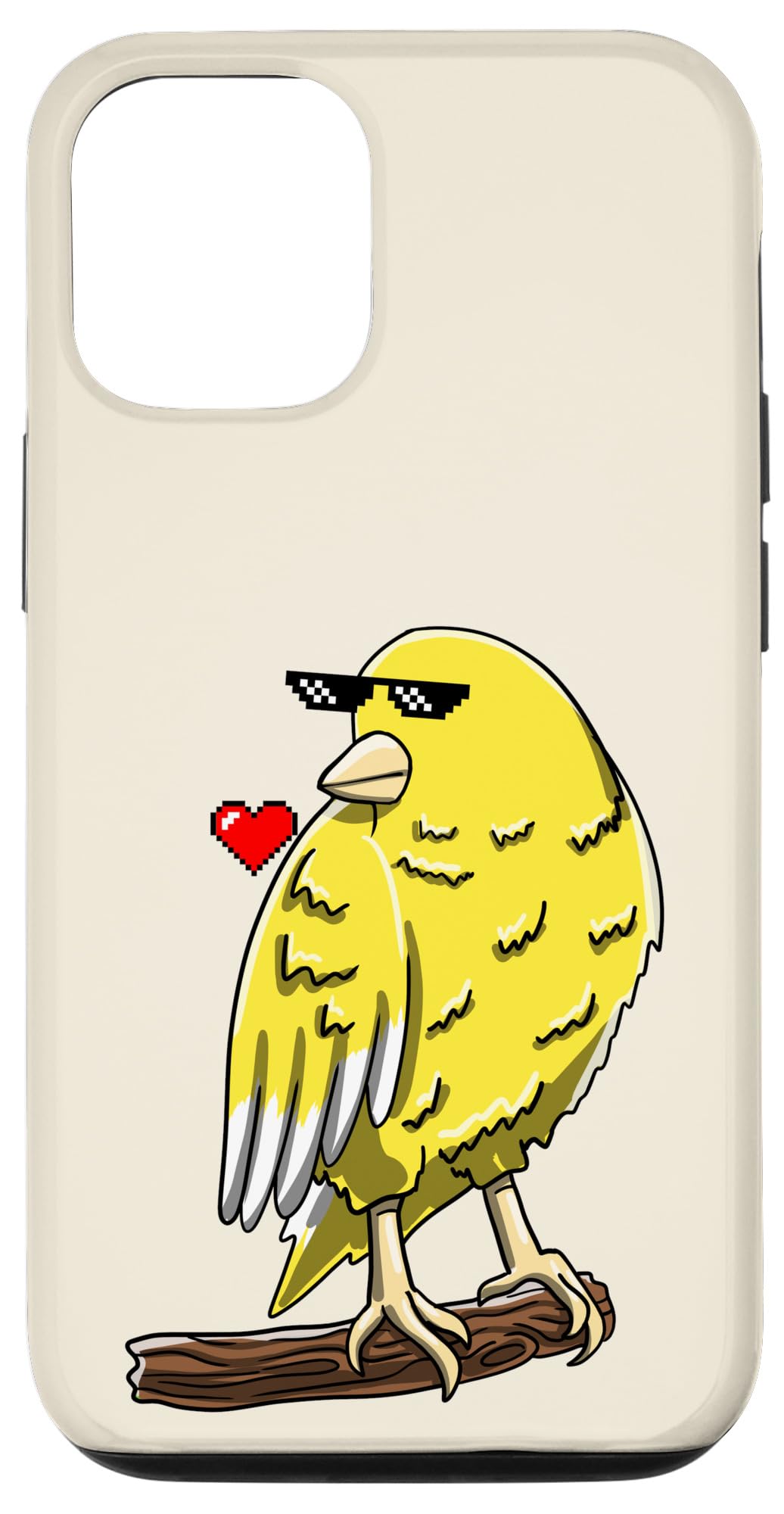 iPhone 12/12 Pro Case - Cute Canary Bird with Heart Design - Perfect Gift for Bird Lovers & Songbird Enthusiasts - Durable Phone Cover for Everyday Use & Nature Appreciation