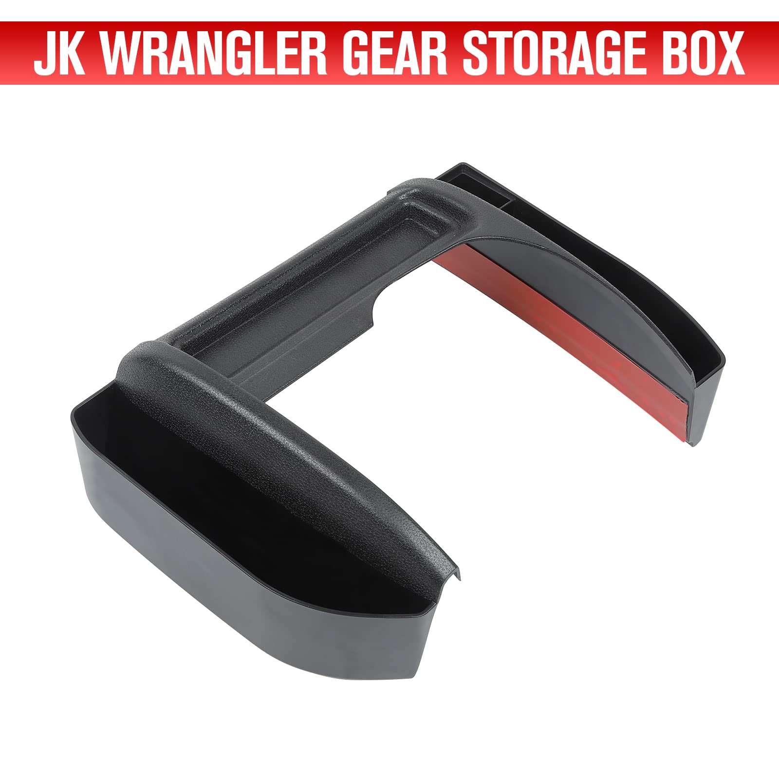 JeCar Black Storage Box Gear Tray Auto Transmission Organizer for Jeep Wrangler JK JKU (2011-2018) - Interior Accessories for Off-Road & Camping Organization