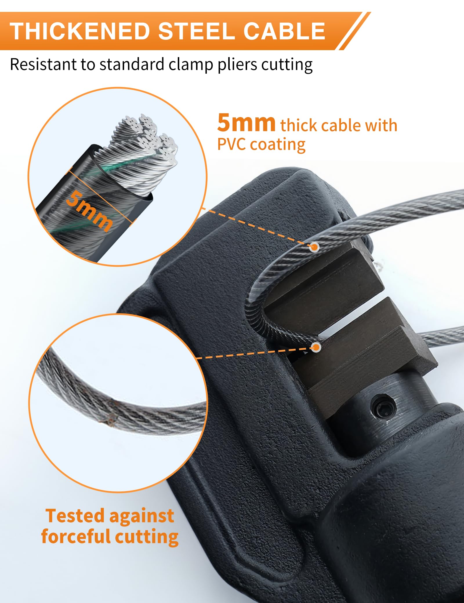 Secure Cable Luggage Lock with 3 Adjustable Steel Cables (9