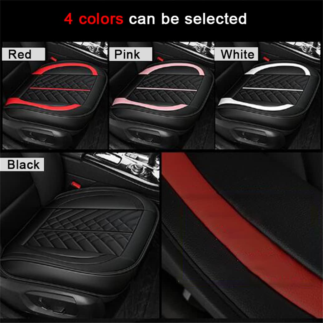 Premium Eco-Friendly Leather Car Seat Cover - Anti-Slip, Wrap-Around Design Fits 98% Vehicles (Black & White) | Front Seat Cushion Protector for Luxury Comfort & Style | Perfect for Daily Commute, Road Trips & Car Interior Protection