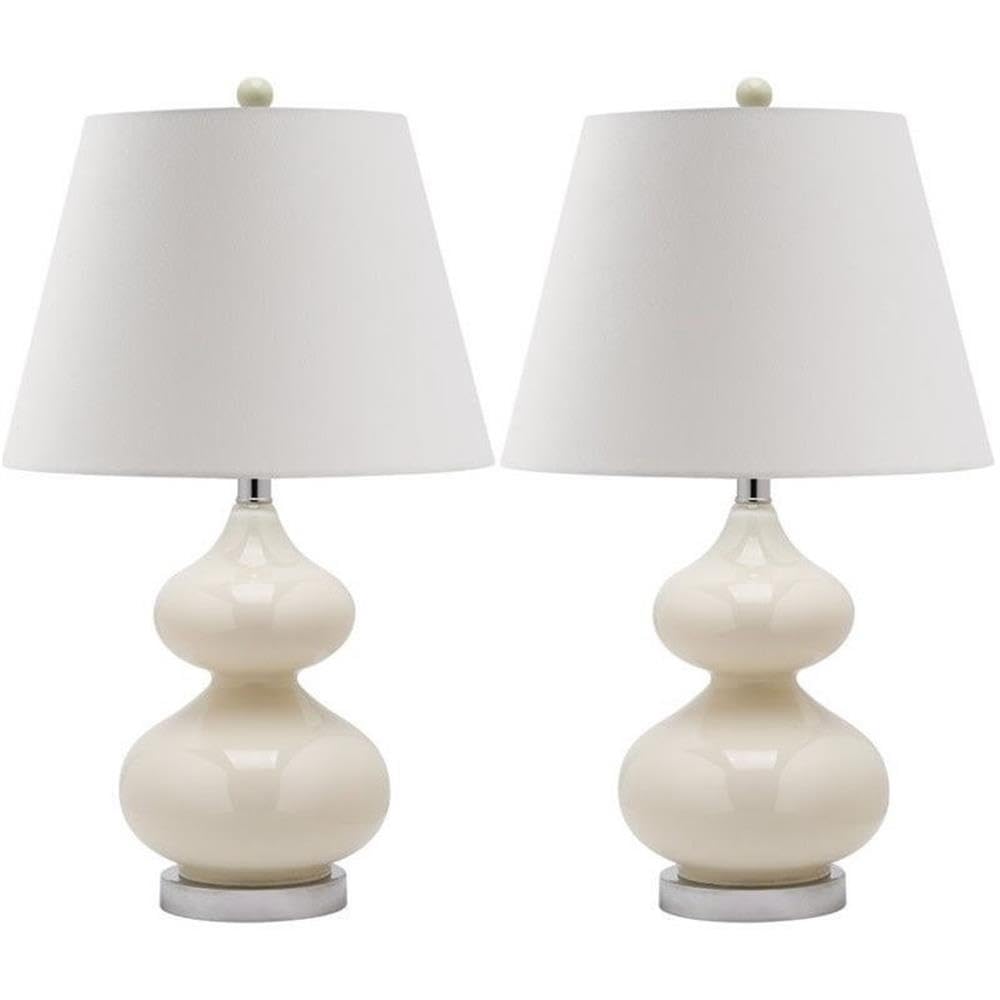 SAFAVIEH Eva Modern Pearl Double Gourd Glass Table Lamp Set of 2 - 24