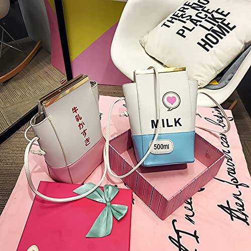 Kawaii Strawberry Milk Carton Crossbody Bag - Cute Japanese Style Shoulder Purse for Women, Phone Wallet & Essentials - Perfect for School, Travel & Cosplay