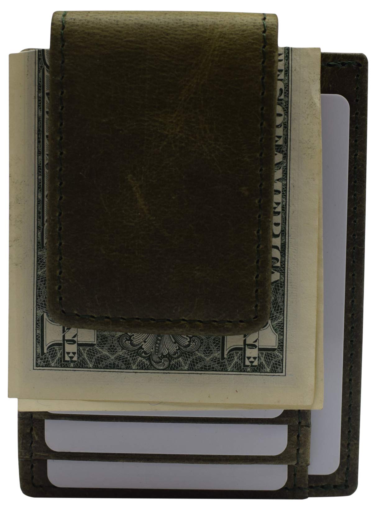 Slim RFID Blocking Leather Money Clip Wallet for Men - Super Strong Magnetic - Perfect for Front Pocket, Travel & Everyday Carry