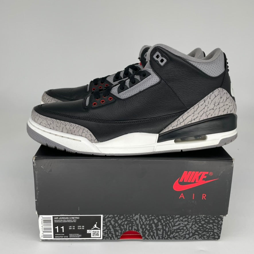 AIR JORDAN 3 Black Cement Reimagined Retro Sneakers - Men's Size 11 (DN3707-010) | Basketball Shoes for Streetwear & Casual Outfits