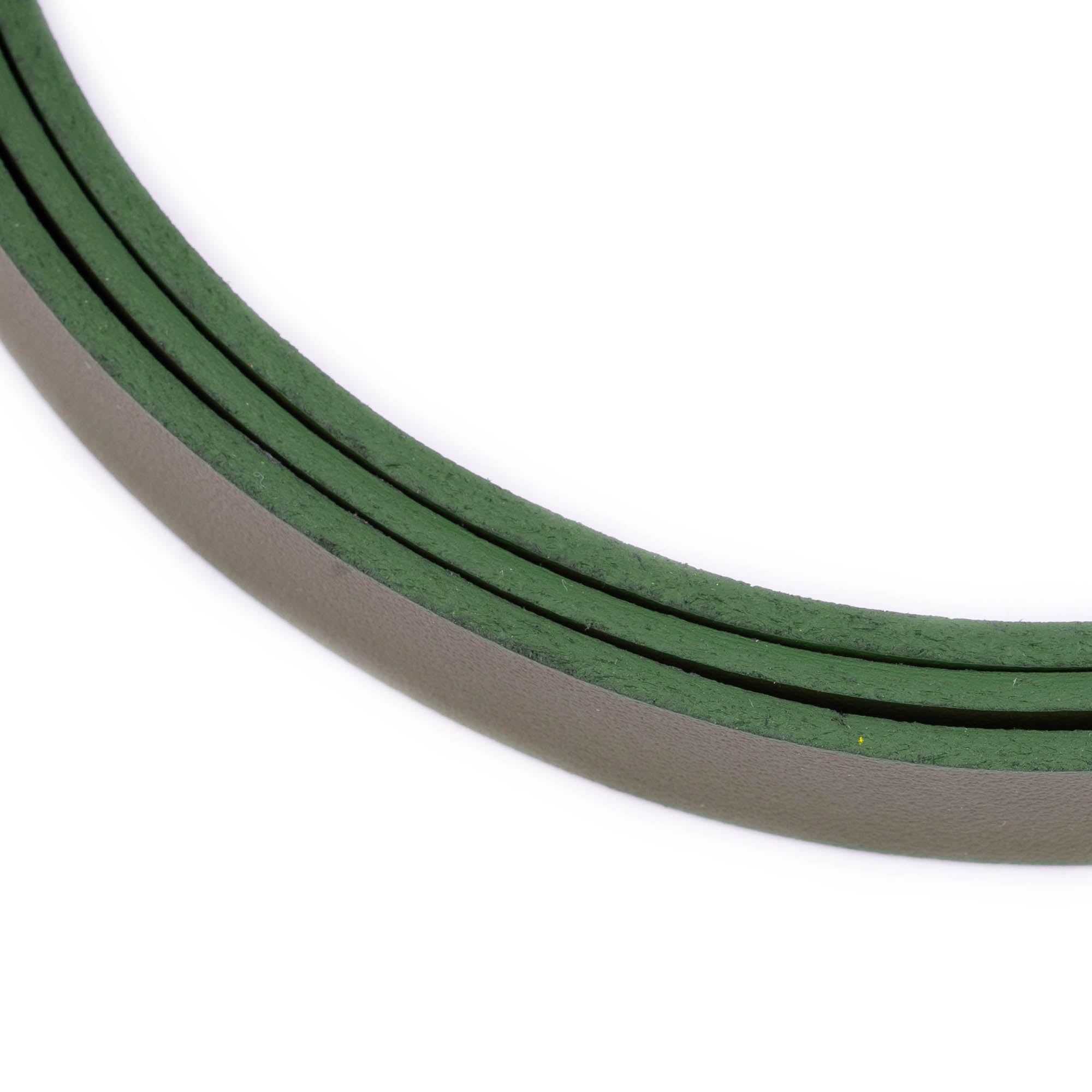 1.5cm Olive Green Leather Replacement Belt Strap for Loewe Buckles - Women's Fashion Accessory for Casual, Office & Special Occasions