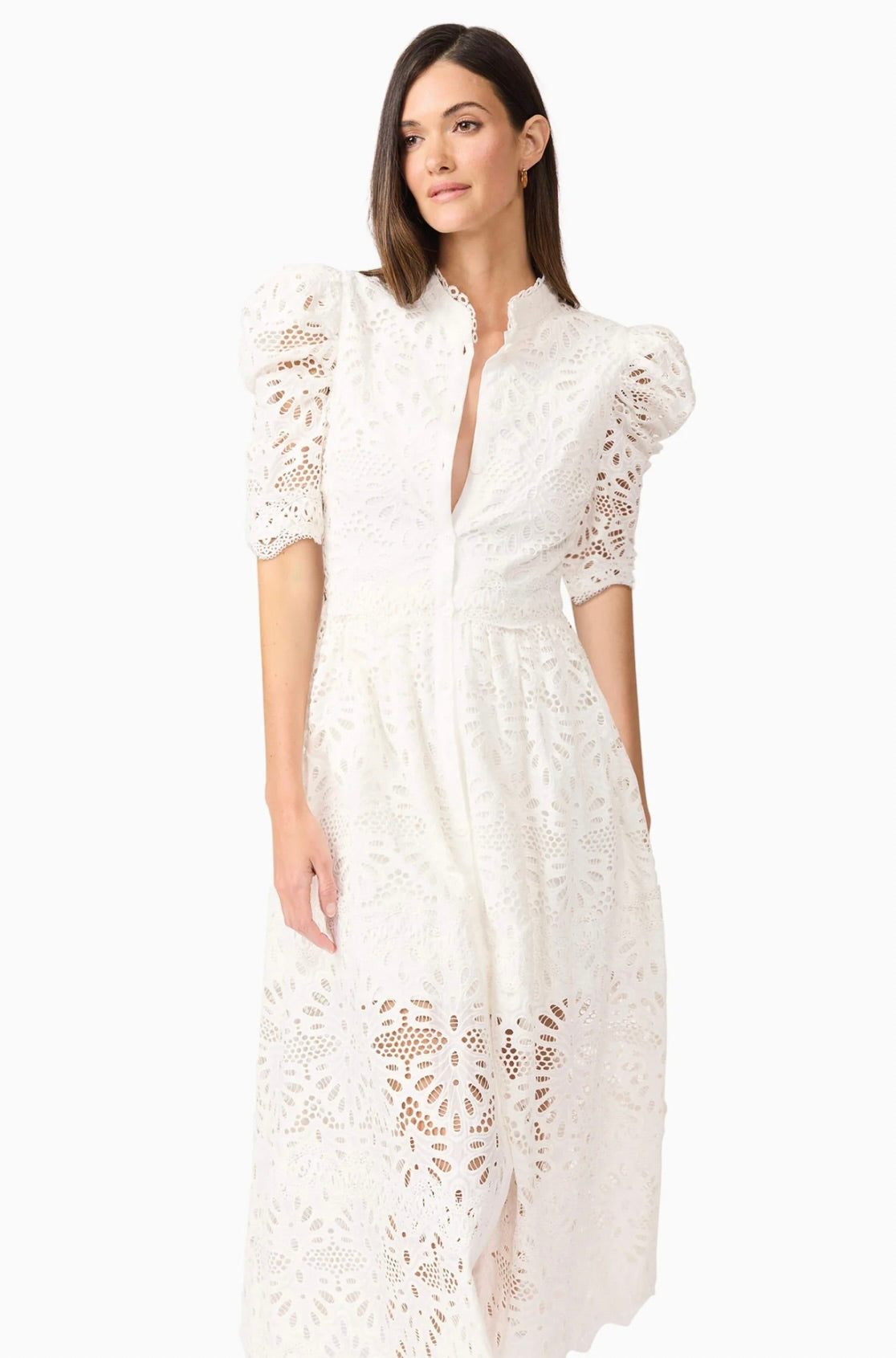 Carli Midi Shirt Dress for Women - Ivory Cotton Blend Button Down Tunic Dress with Belt | Casual Office Wear, Spring Summer Outfits, Wedding Guest Dress