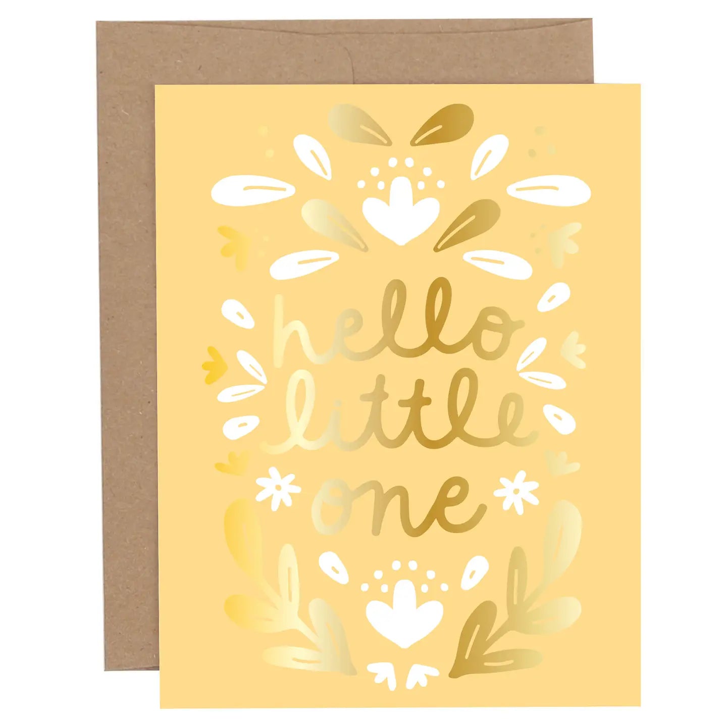 Hello Little One Baby Greeting Card - Newborn Congratulations Card for Baby Shower, Birth Announcement, Christening & First Birthday - Perfect for Parents & Grandparents