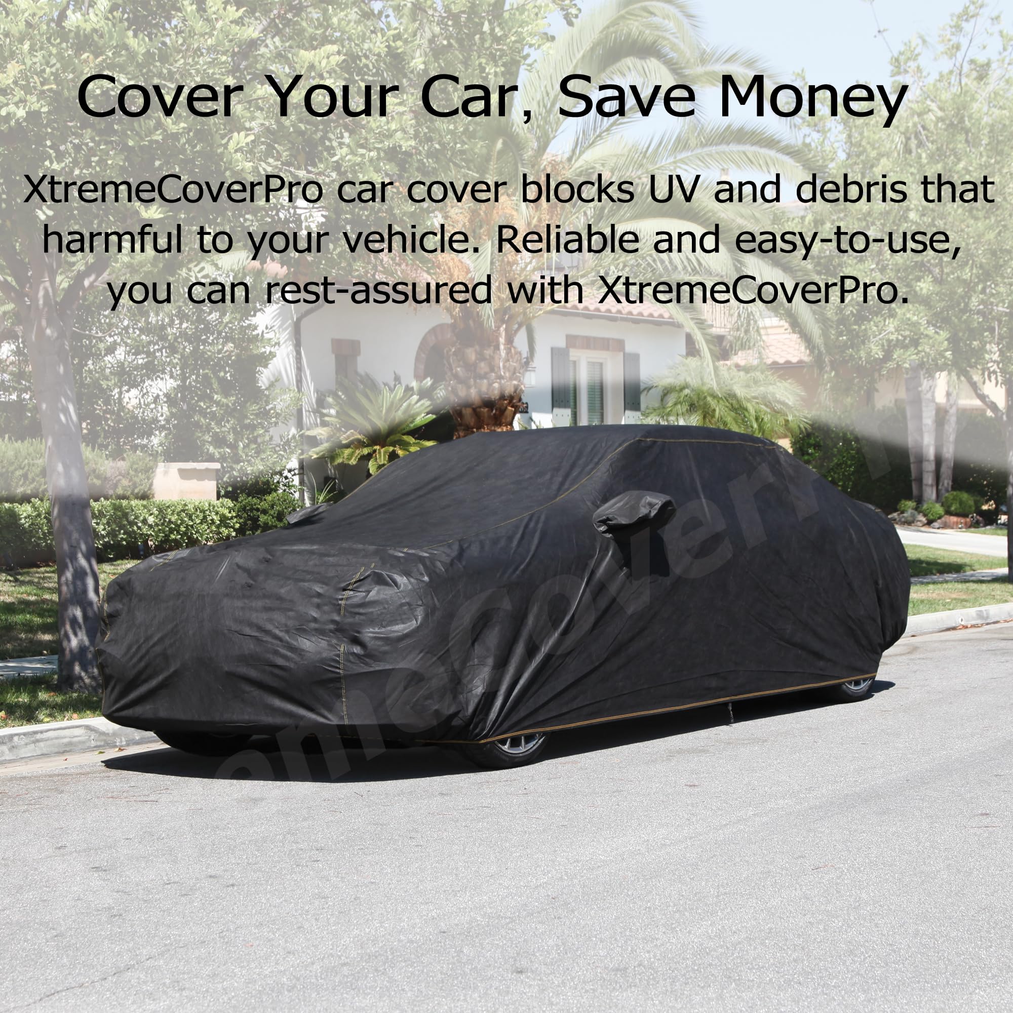 Custom FIT Car Cover for 2020-2025 Chevy Corvette C8 - XTREMECOVERPRO Diamond Series Black Waterproof Outdoor Protection | Perfect for Garage, Travel & All-Weather Storage