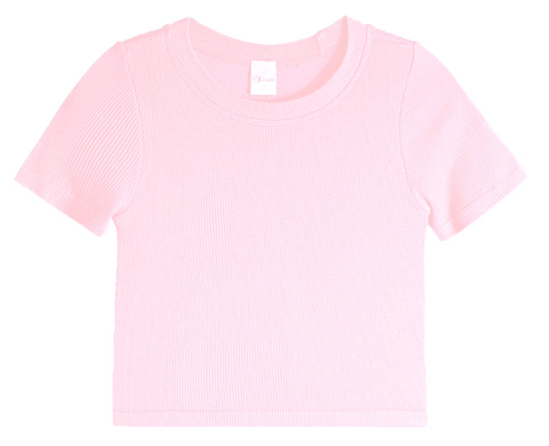Ribbed Seamless Top for Women - Soft Stretch Suzette Pink T-Shirt | Casual Wear, Layering, Everyday Outfits