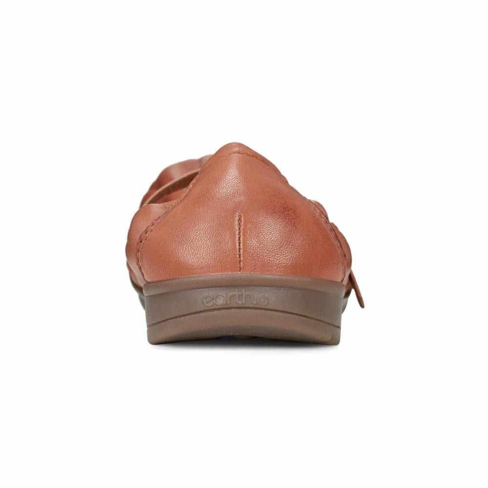 Earth Women's Korvino Brown M Leather Sandals - Comfortable Casual Summer Shoes for Walking, Beach & Outdoor Activities