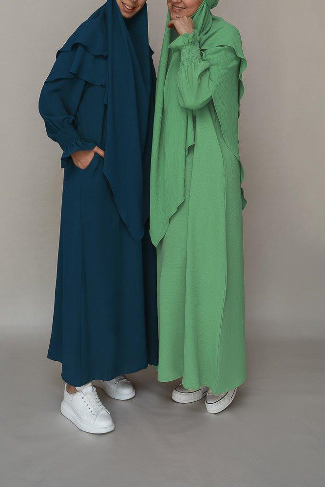 Mint Green Wrinkle-Free Modest Dress with Pockets - Perfect for Church, Weddings & Formal Occasions