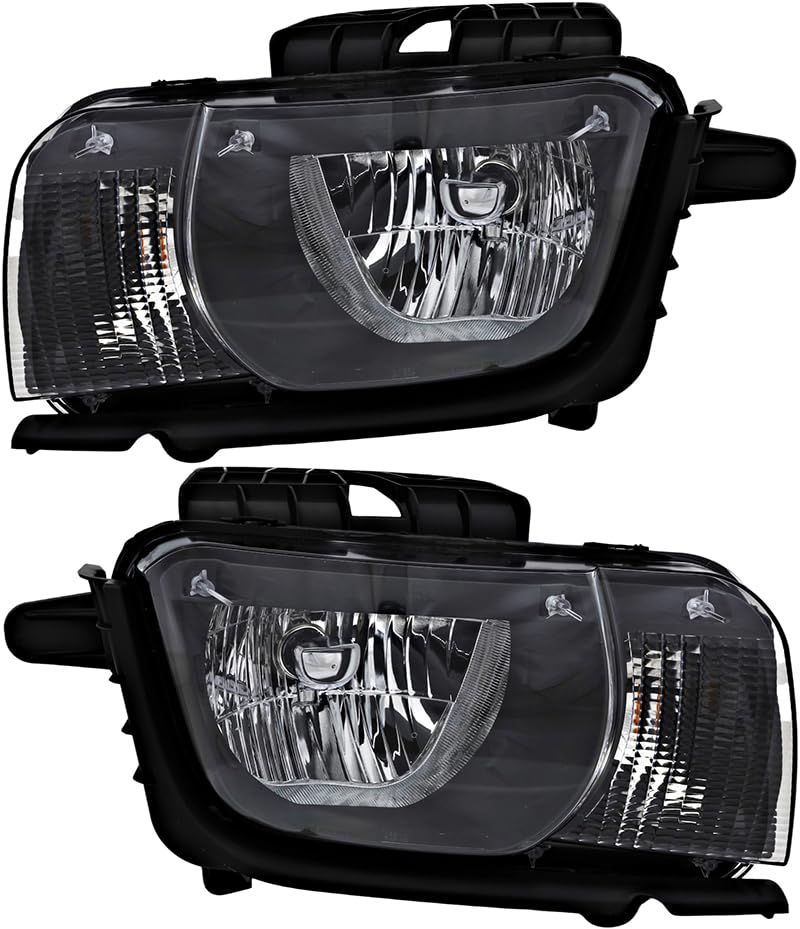 Chevrolet Chevy Camaro Headlights Replacement Set - Halogen Headlamps for Driver & Passenger Side (2010-2013 Models) | Perfect for Night Driving & Auto Restoration Projects