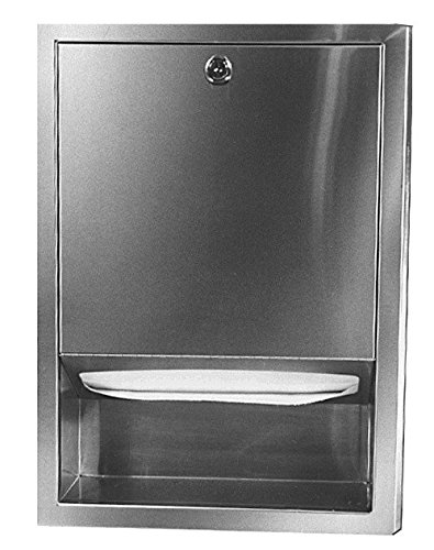 Bradley 2441-1000 Semi-Recessed Medium Capacity Paper Towel Dispenser - Commercial Grade Hand Towel Holder for Restrooms, Kitchens & Offices - ADA Compliant, Durable Stainless Steel Design