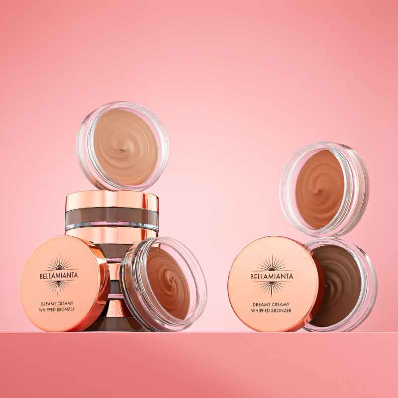 Bellamianta Dreamy Creamy Whipped Bronzer - Natural Sun-Kissed Glow Makeup for Face & Body | Perfect for Summer Tanning & Contouring | Vegan & Cruelty-Free