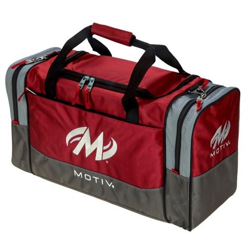 Motiv Shock Double Tote Red Bowling Bag - Premium 2-Ball Bowling Tote with Shoulder Strap - Perfect for League Play & Tournament Travel