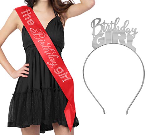 Set - Red Sash/Silver Headband
