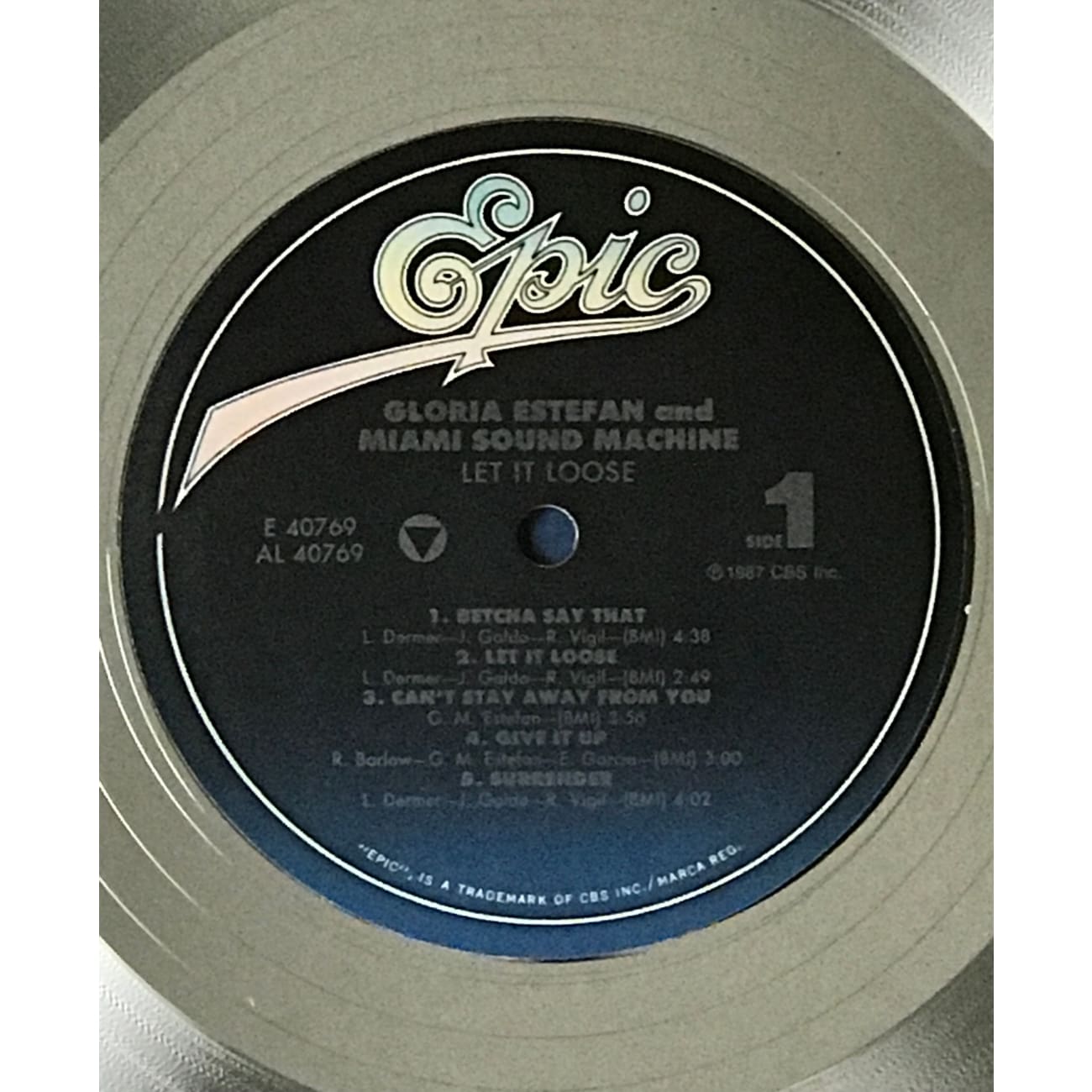 Gloria Estefan & Miami Sound Machine Let It Loose RIAA Certified Platinum Album Award - Perfect for Music Collectors and 80s Disco Fans