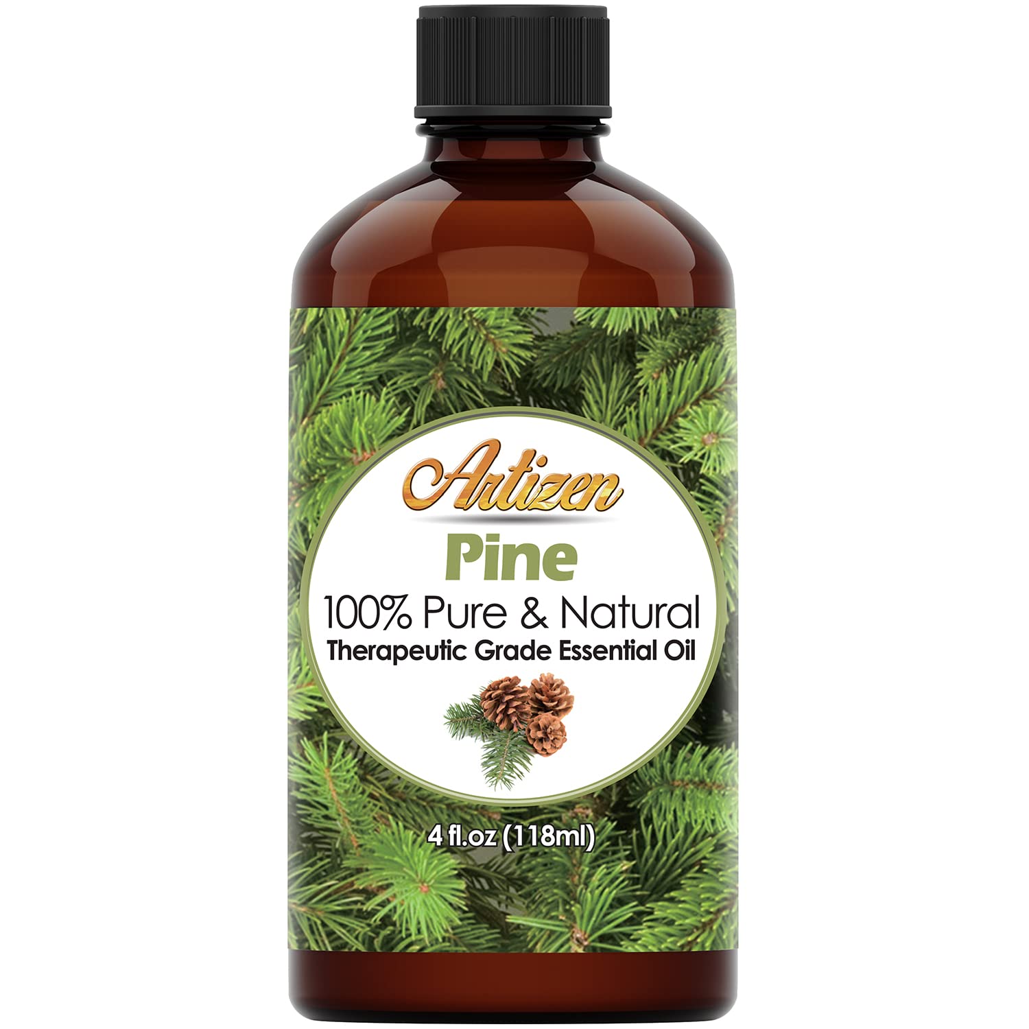 Artizen 4oz Pine Essential Oil - 100% Pure Therapeutic Grade Aromatherapy Oil for Diffuser, Massage & DIY Skincare (4 Fluid Ounces) - Relaxation, Stress Relief & Home Fragrance