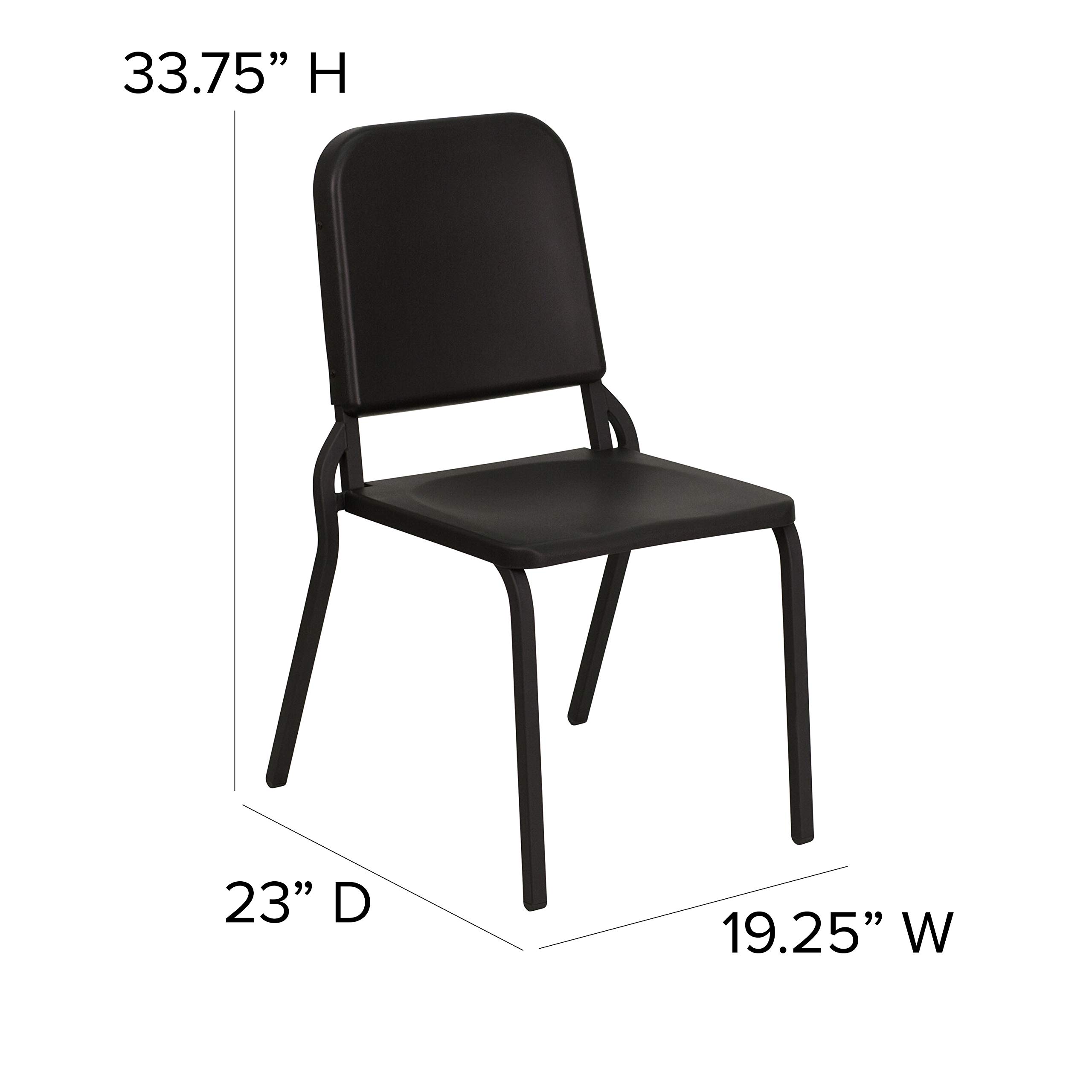 5-Pack Black High-Density Stackable Music Chairs for School, Classroom, Band & Choir - Durable & Comfortable Seating for Students, Performers & Events