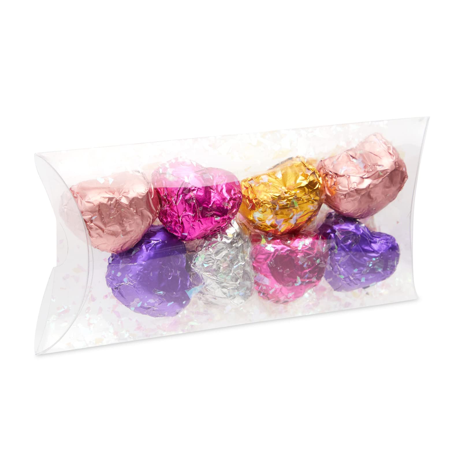 Clear Plastic Pillow Boxes for Candy, Party Favors, Gifts - 5.5 x 2.5 Inches, 50 Pack - Perfect for Weddings, Baby Showers & Birthday Party Decorations
