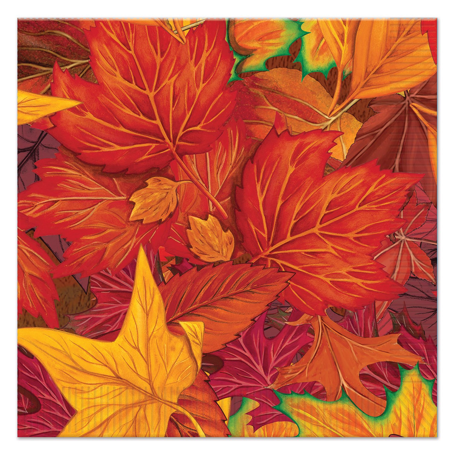 Beistle 6.5 Inch Autumn Fall Leaf Paper Napkins for Thanksgiving Dinner, Halloween Party Decorations, Seasonal Table Setting and Home Decor
