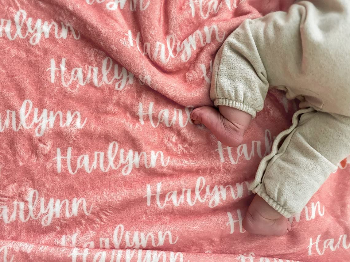 Personalized Baby Blankets for Boys & Girls - Custom Name Blanket for Newborn Nursery, Christening & Baptism Gifts | Perfect for Baby Showers, Room Decor & Keepsake Memories