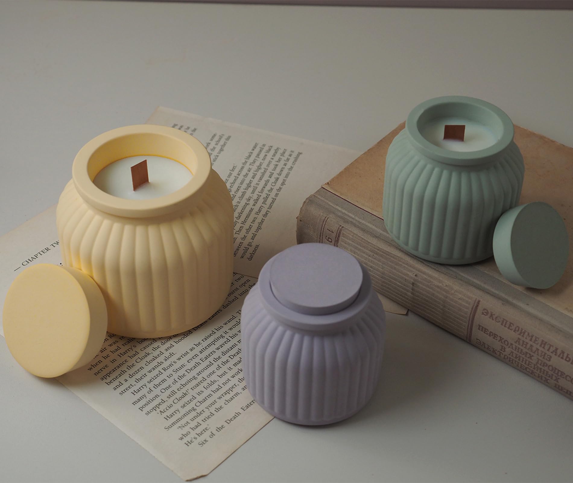 2 Sizes Silicone Candle Jar Molds with Lids - Concrete & Epoxy Resin Casting Molds for DIY Candle Making, Scented Candles & Home Decor (Style B) - Perfect for Wedding Centerpieces, Bathroom Decor & Gift Making