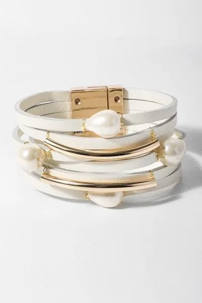 Achai Pearl Double Wrap Leather Bracelet for Women - Elegant Boho Handmade Jewelry Gift for Her - Perfect for Weddings, Parties & Everyday Wear
