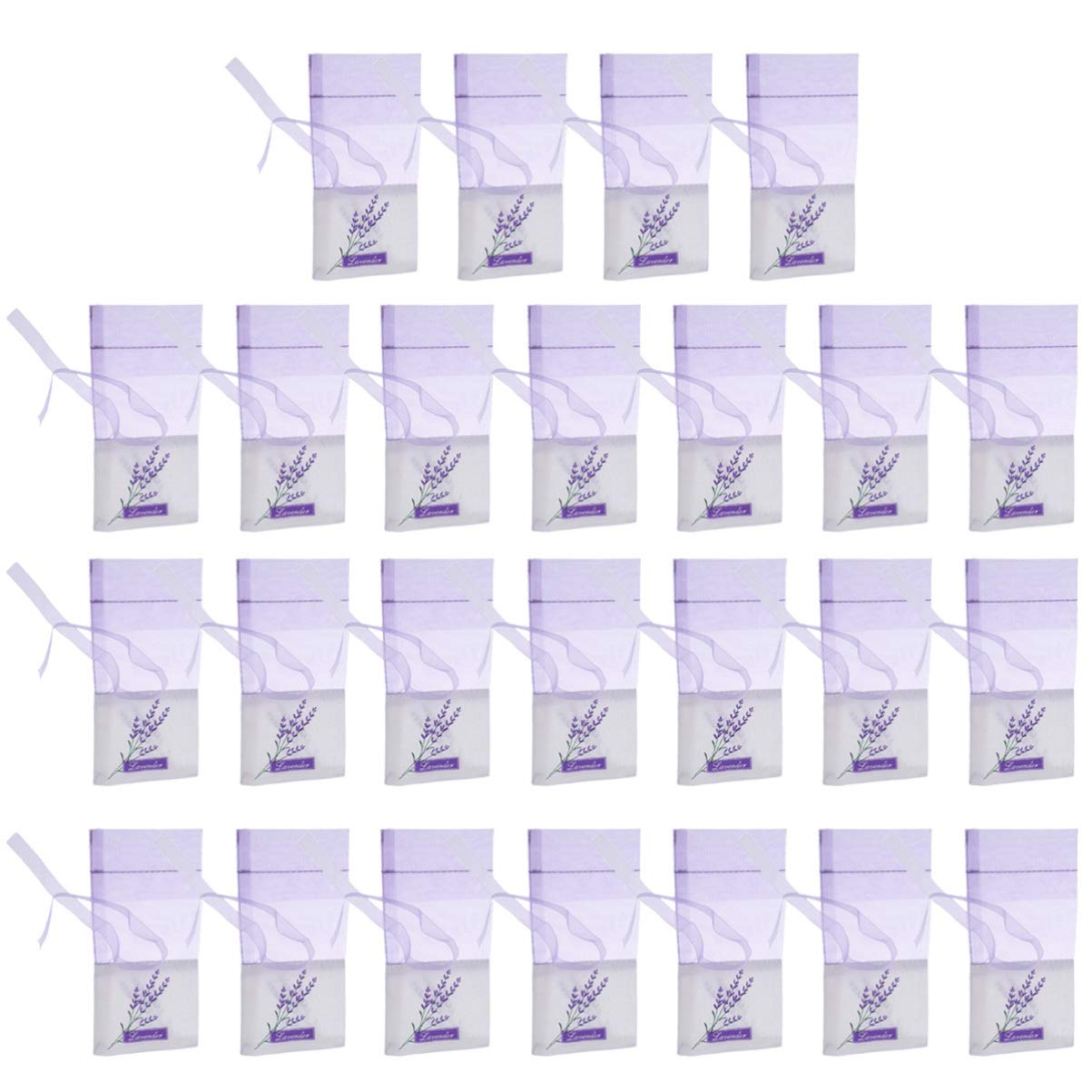 DOITOOL 25 Pack Lavender Sachet Bags - Light Purple Organza Gauze Bags for Aromatherapy, Wedding Favors, Drawer Fresheners & DIY Crafts