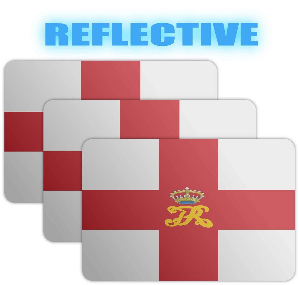 3M Reflective New England Flag Stickers Under Sir Edmund Andros - High Visibility Safety Decals for Hard Hats, Bikes, Laptops & Toolboxes - Perfect for Night Cycling, Construction Sites & Outdoor Gear Identification