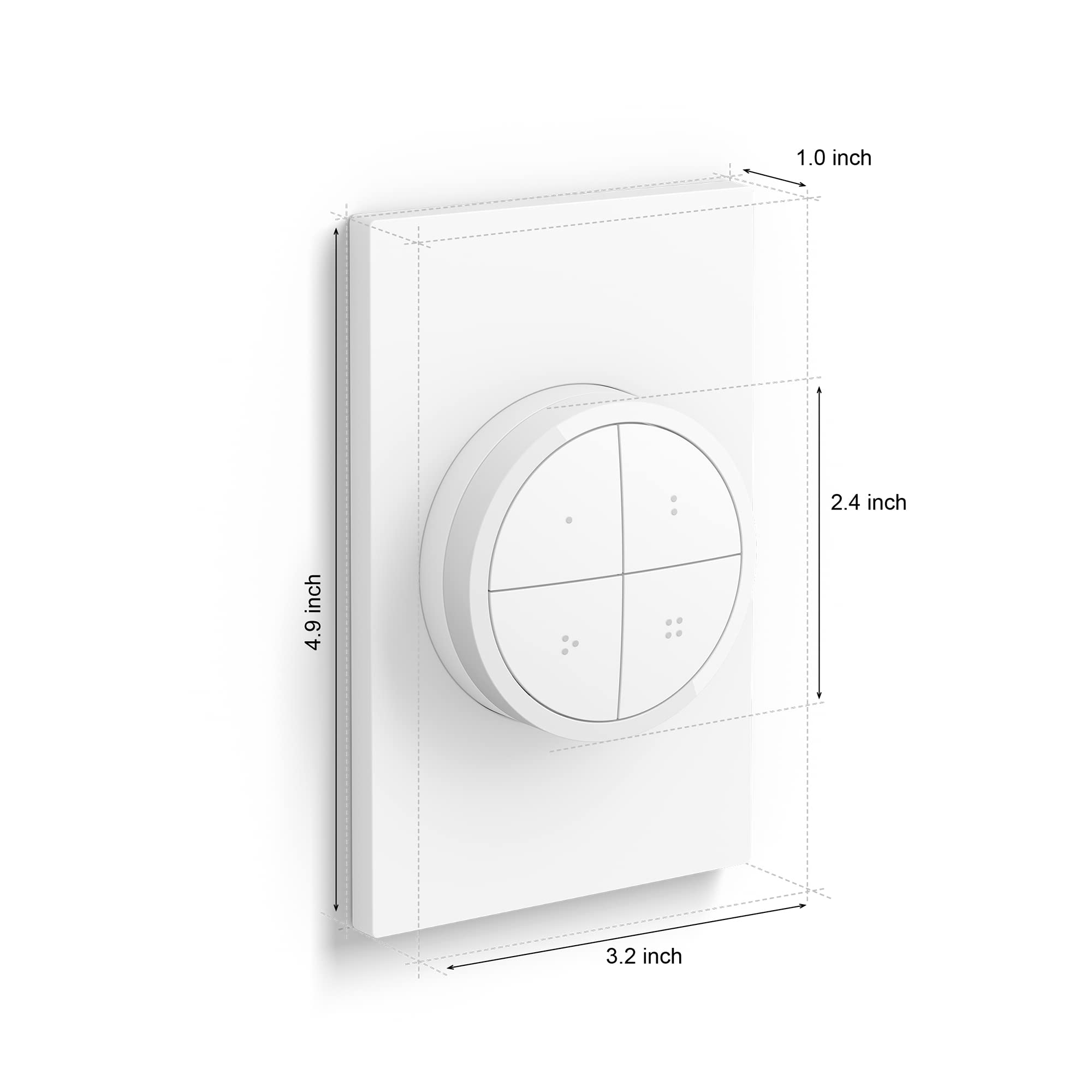 Philips Hue Wall Tap Dial Light Switch - 2 Pack, White | Wireless Smart Home Control for Hue Lights & Hue Bridge | No-Wire Installation | Perfect for Bedrooms, Living Rooms & Home Automation