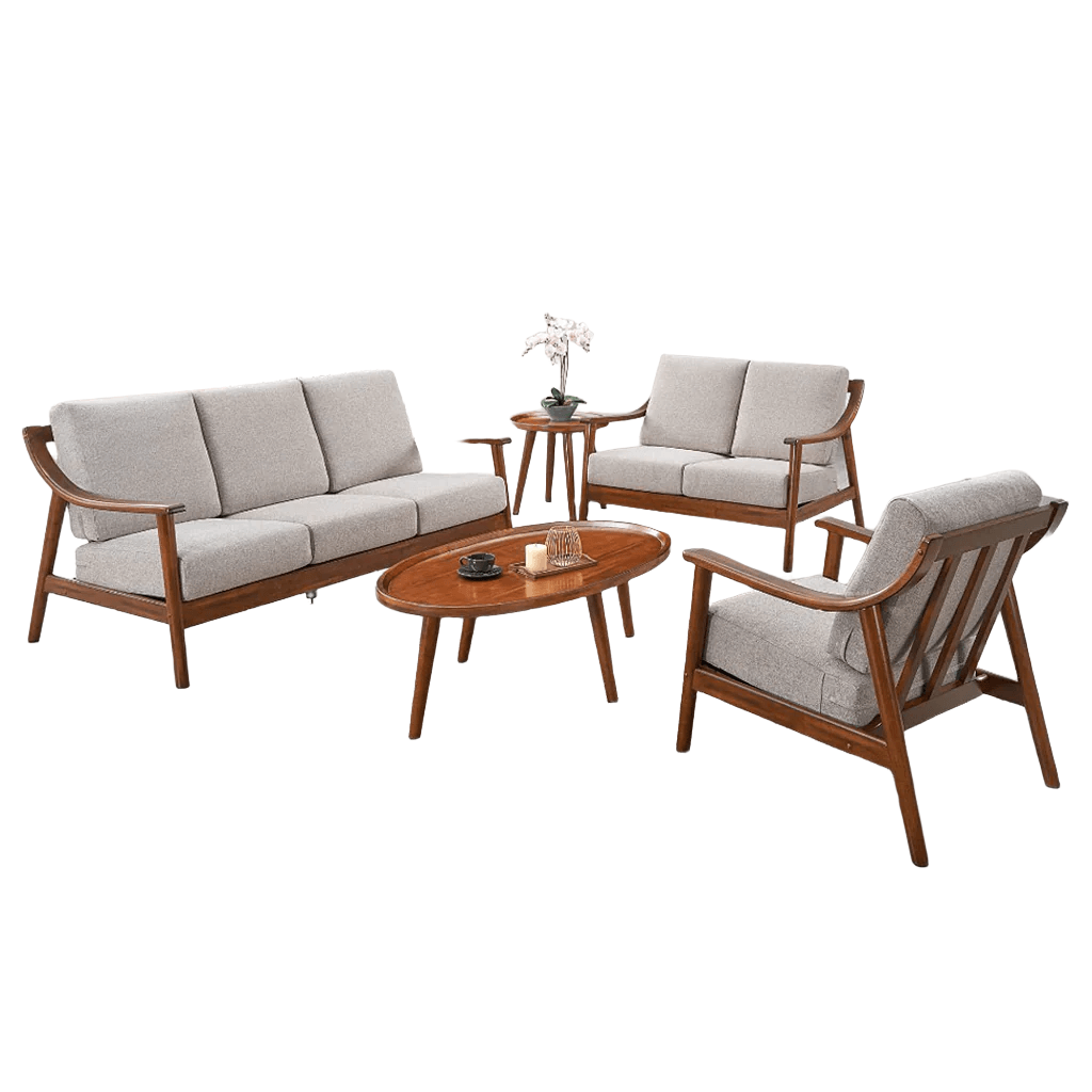 Premium Kaelum Solid Wood Sofa - Modern & Durable Living Room Furniture for Home, Office, or Lounge - Comfortable Seating with Stylish Design