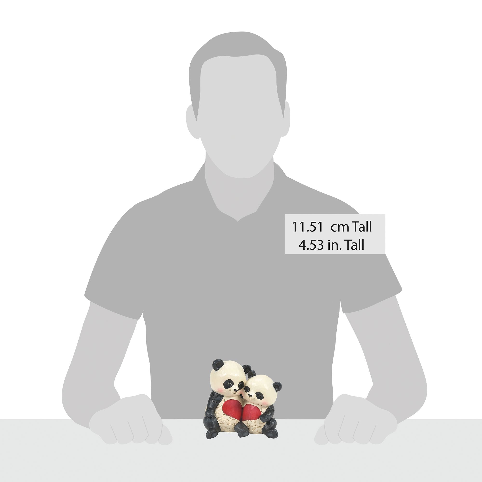 Panda Couple With Heart Figurine - Cute Panda Statue for Home Decor, Valentine's Gift & Romantic Couple's Room Decoration