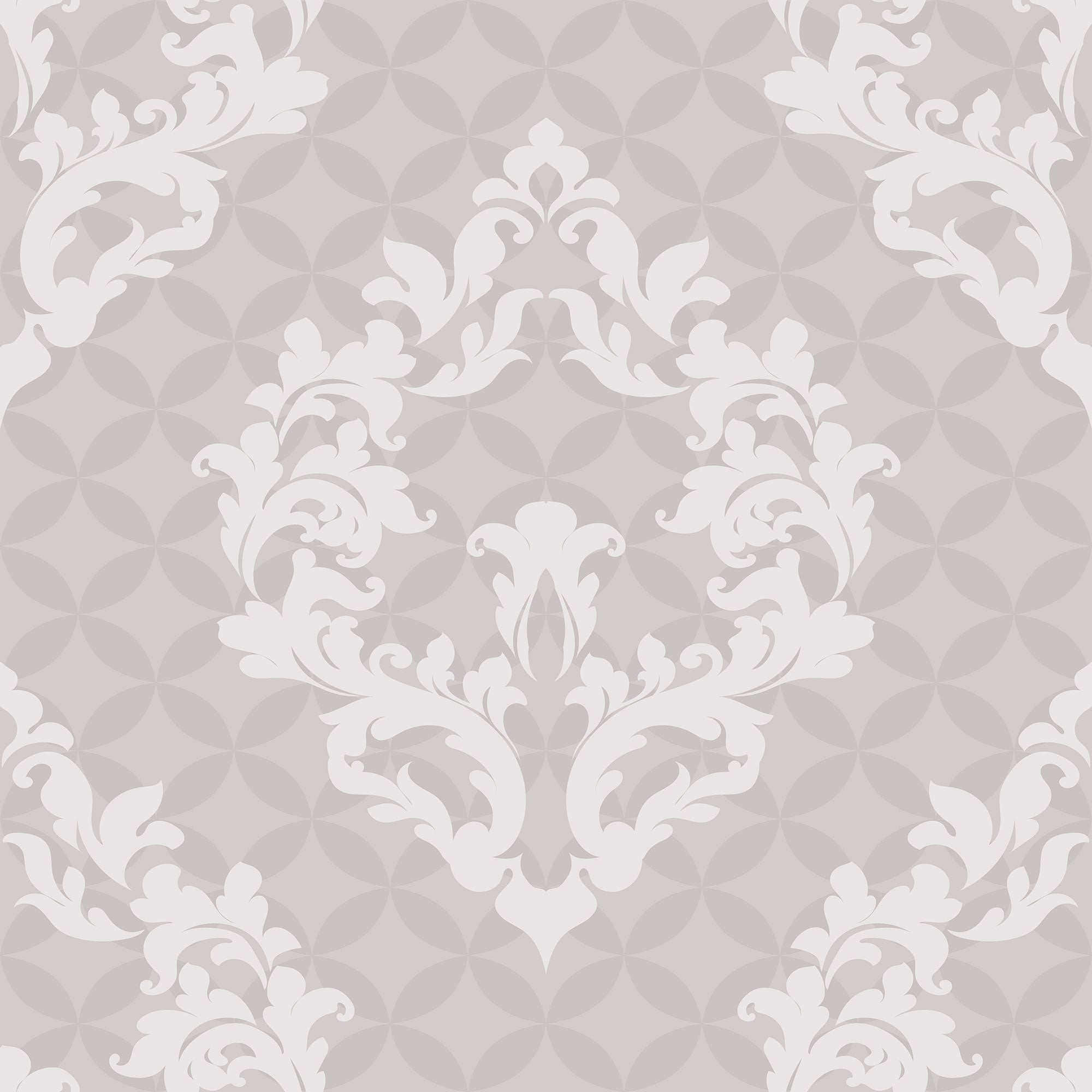 Grey Damask Peel and Stick Removable Wallpaper - Self-Adhesive Wall Decor for Bedroom, Living Room & Office - Easy to Install & Remove