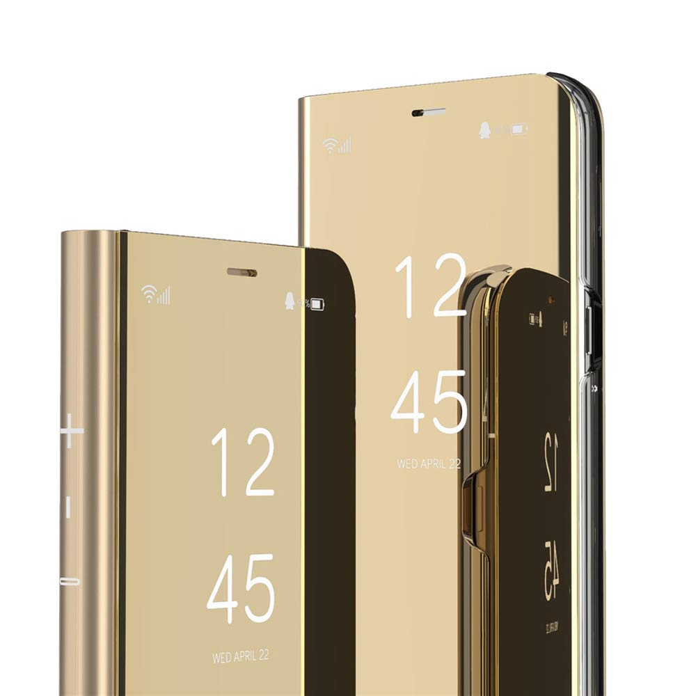 Huawei Honor 20i Case - Stylish Mirror Flip Cover with Full Body Protection | Ultra Thin Hard Shell | Anti-Scratch & Shockproof Design | Gold Mirror Finish | Perfect for Daily Use, Travel & Work