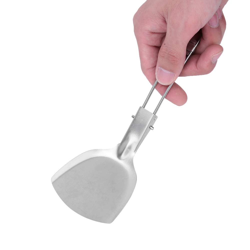 Foldable Stainless Steel Spatula for Cooking, BBQ, Grilling & Camping - Dishwasher Safe Metal Turner for Outdoor, Travel & Easy Storage - Perfect for Picnics, Backyard Parties & RV Adventures
