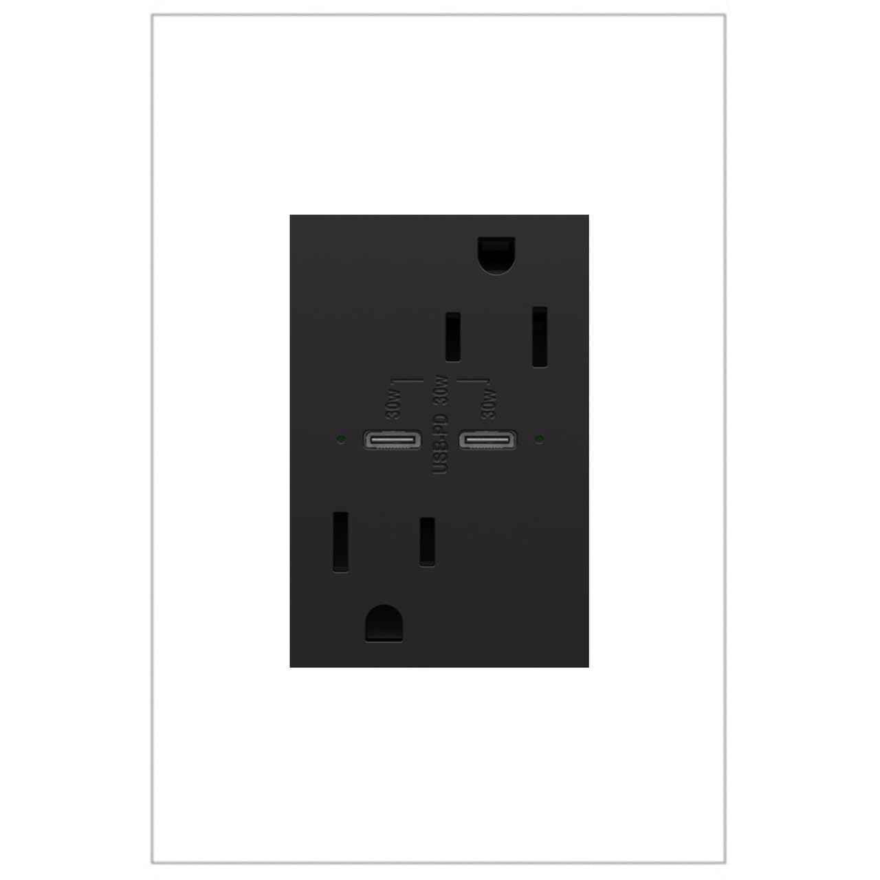 Legrand ARTRUSB15PD30G4 15A Tamper-Resistant USB Type-C Outlet with Ultra-Fast Power Delivery in Graphite - Perfect for Home Office, Kitchen & Modern Smart Device Charging Stations