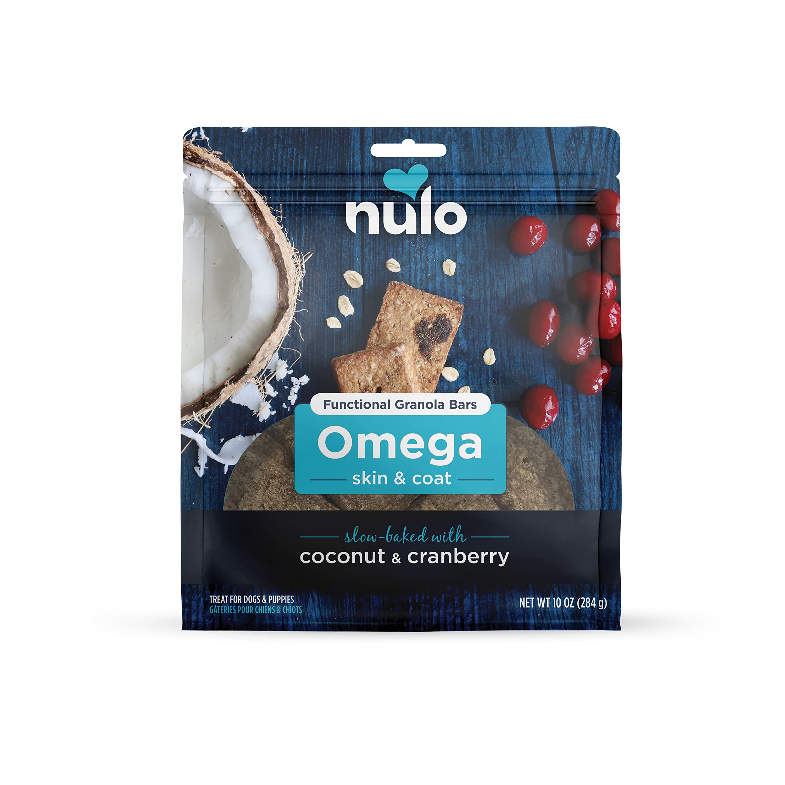 Nulo Functional Granola Bars for Dogs - Healthy Oven-Baked Dog Treats with Prebiotics & Probiotics - No Added Salt, Sugar or Molasses - 10oz Bag - Perfect for Training Rewards & Digestive Health