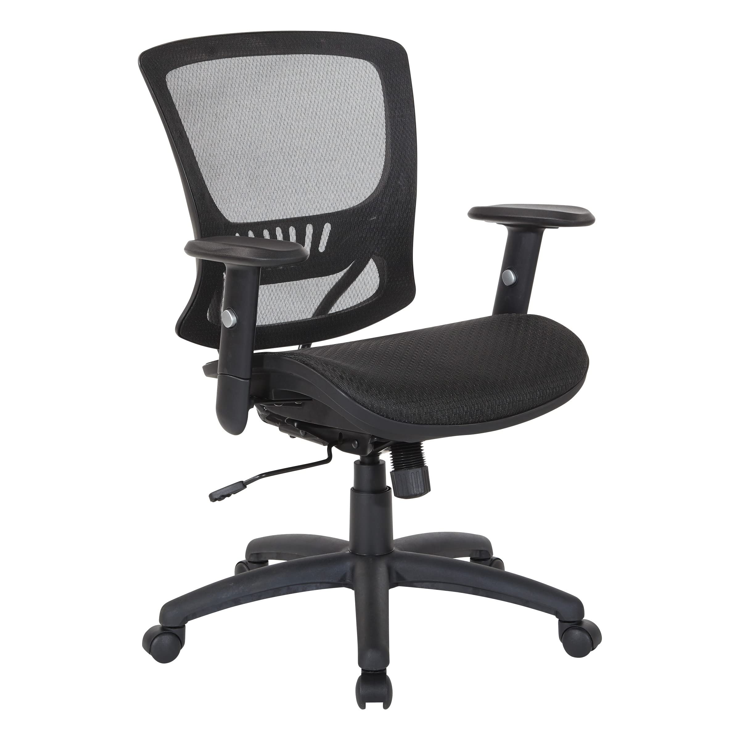 Office Star Ergonomic Mesh Office Chair with Lumbar Support, Adjustable Height & Arms - Breathable Back Support Task Chair for Home & Office Workspace