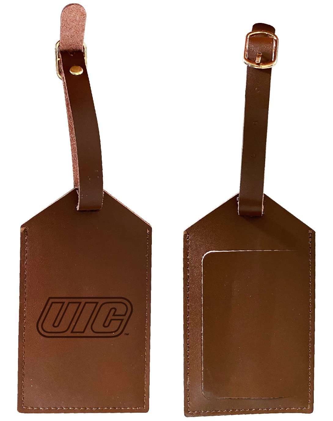 Officially Licensed University of Illinois at Chicago Leather Luggage Tag - Personalized Engraved College Travel Accessory for Alumni & Students - Perfect for Suitcases, Backpacks & Travel Bags