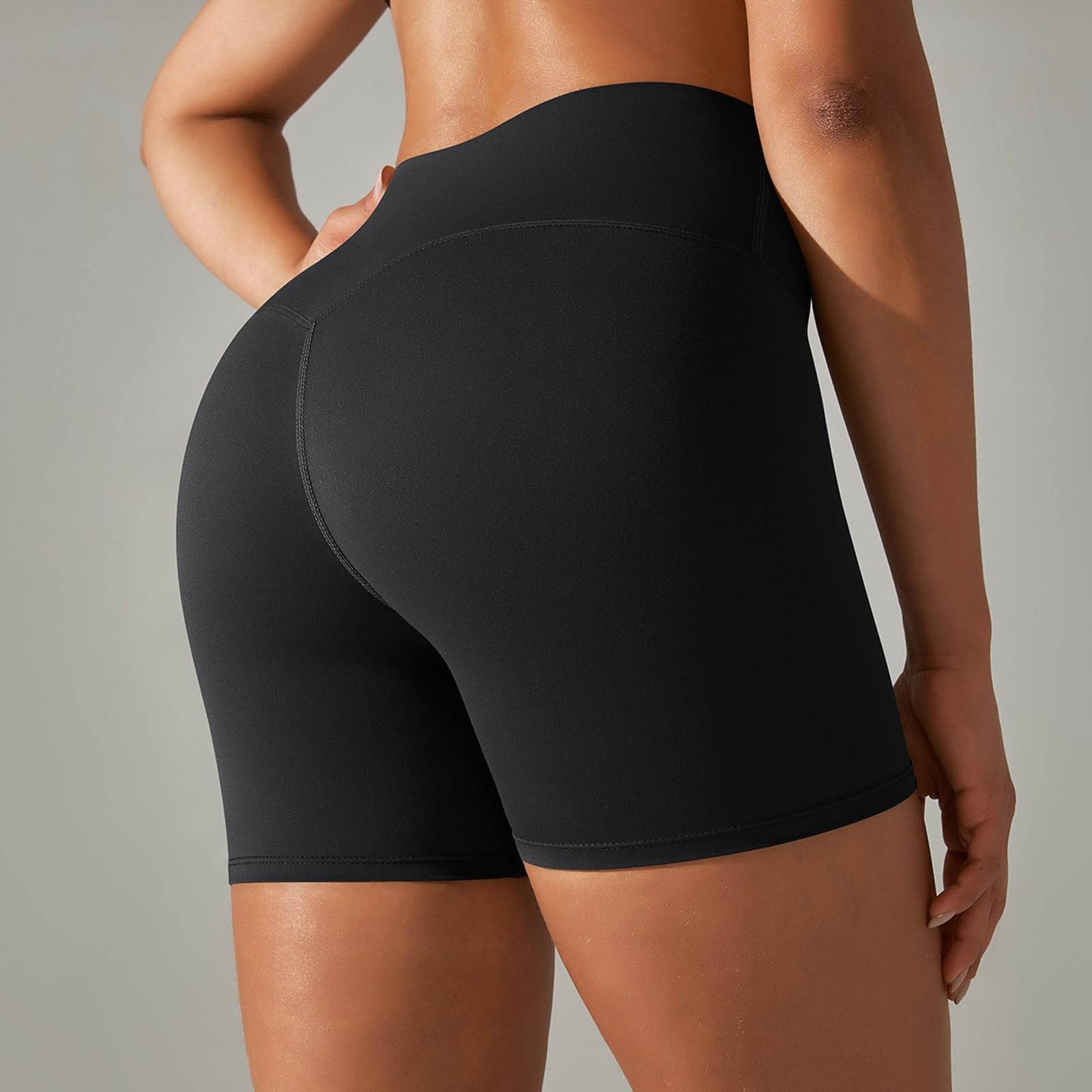 Women's High Waist Workout Shorts - Tummy Control Yoga & Running Shorts | Seamless Athletic Fitness Shorts for Gym, Yoga & Active Lifestyle