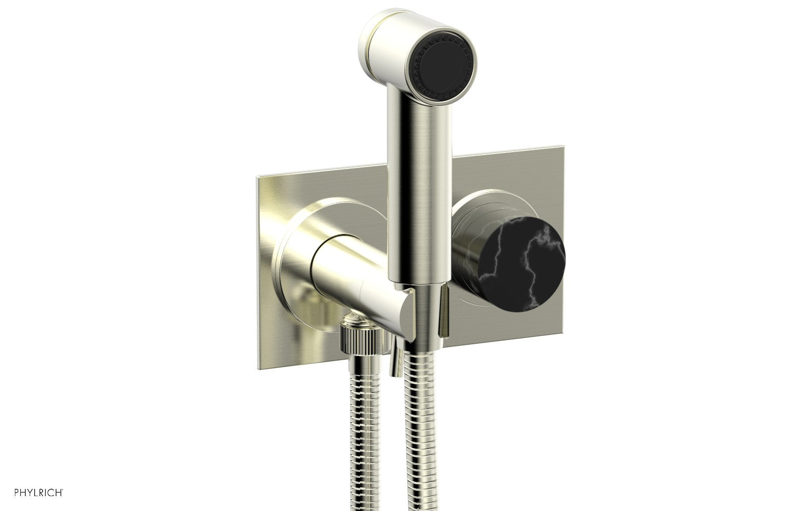 Premium Wall Mounted Bidet with Marble Handle - BASIC II Model 230 67 - Perfect for Modern Bathrooms, Small Spaces & Luxurious Home Upgrades