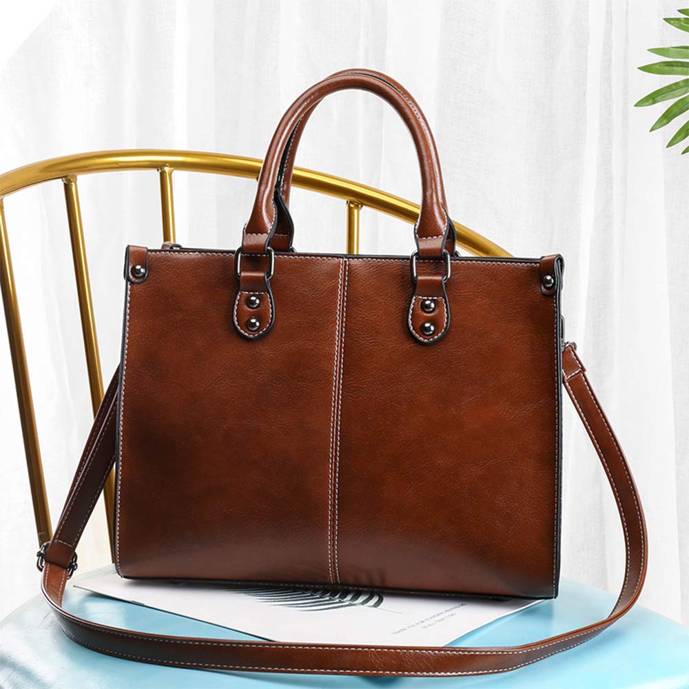 Stylish Leather Tote Bags for Women - Designer Top Handle Shoulder & Crossbody Messenger Bag for Office, Work & Travel | Perfect for Business, Commuting & Daily Use
