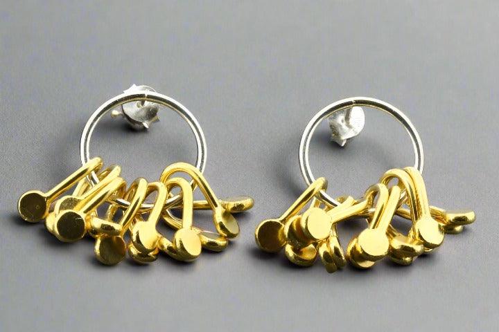 Sakura Circle Stud Earrings - Gold & Silver Hoop Earrings for Women - Perfect for Everyday Wear, Parties & Gifts