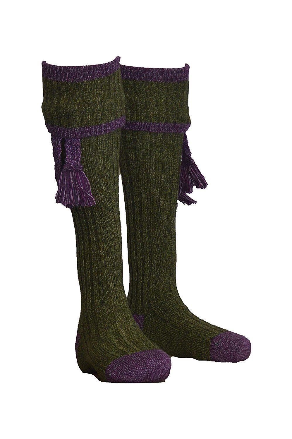 Walker & Hawkes Men's Shooting Country Kyle Socks & Matching Garter Ties - Premium Wool Socks for Hunting, Shooting & Outdoor Activities
